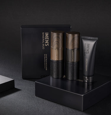 3-pcs Men Mineral Mud Skin Care Kit - ManSHK